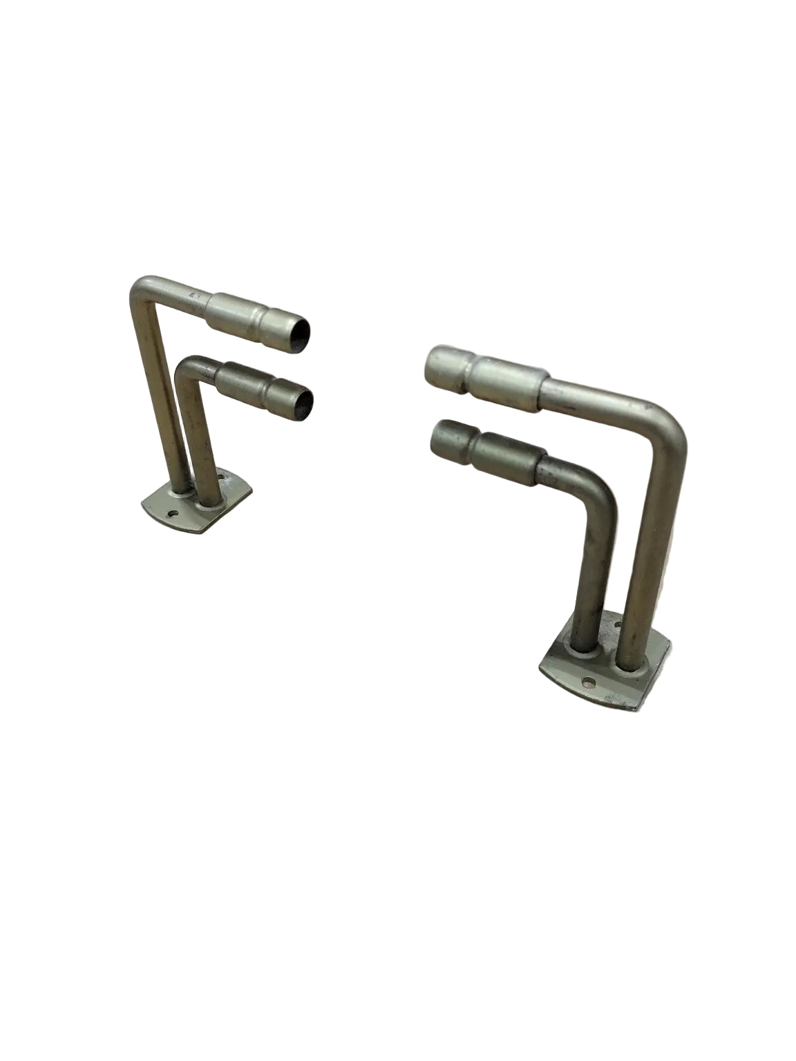 Vintage Brass Double Arm Wall Brackets – Tubular Utility Mounts (Set of 2)