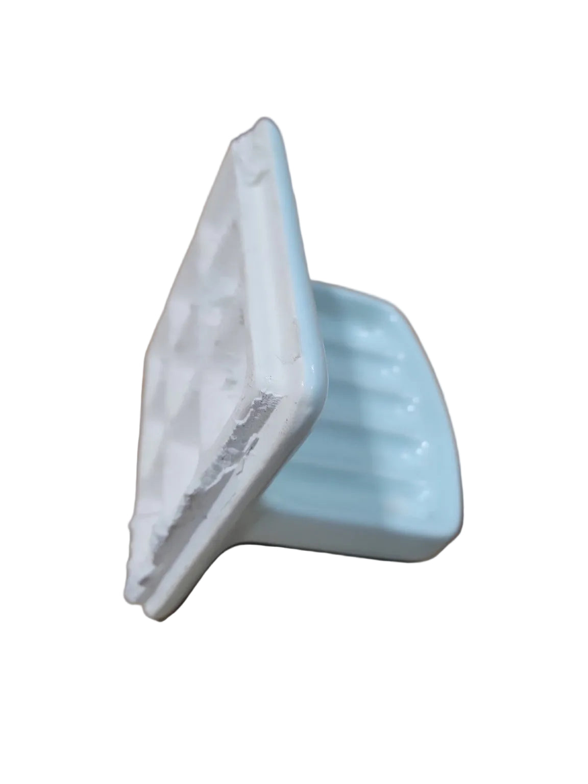 Vintage Blue Ceramic Wall-Mount Soap Dish – Mid-Century Bathroom Fixture
