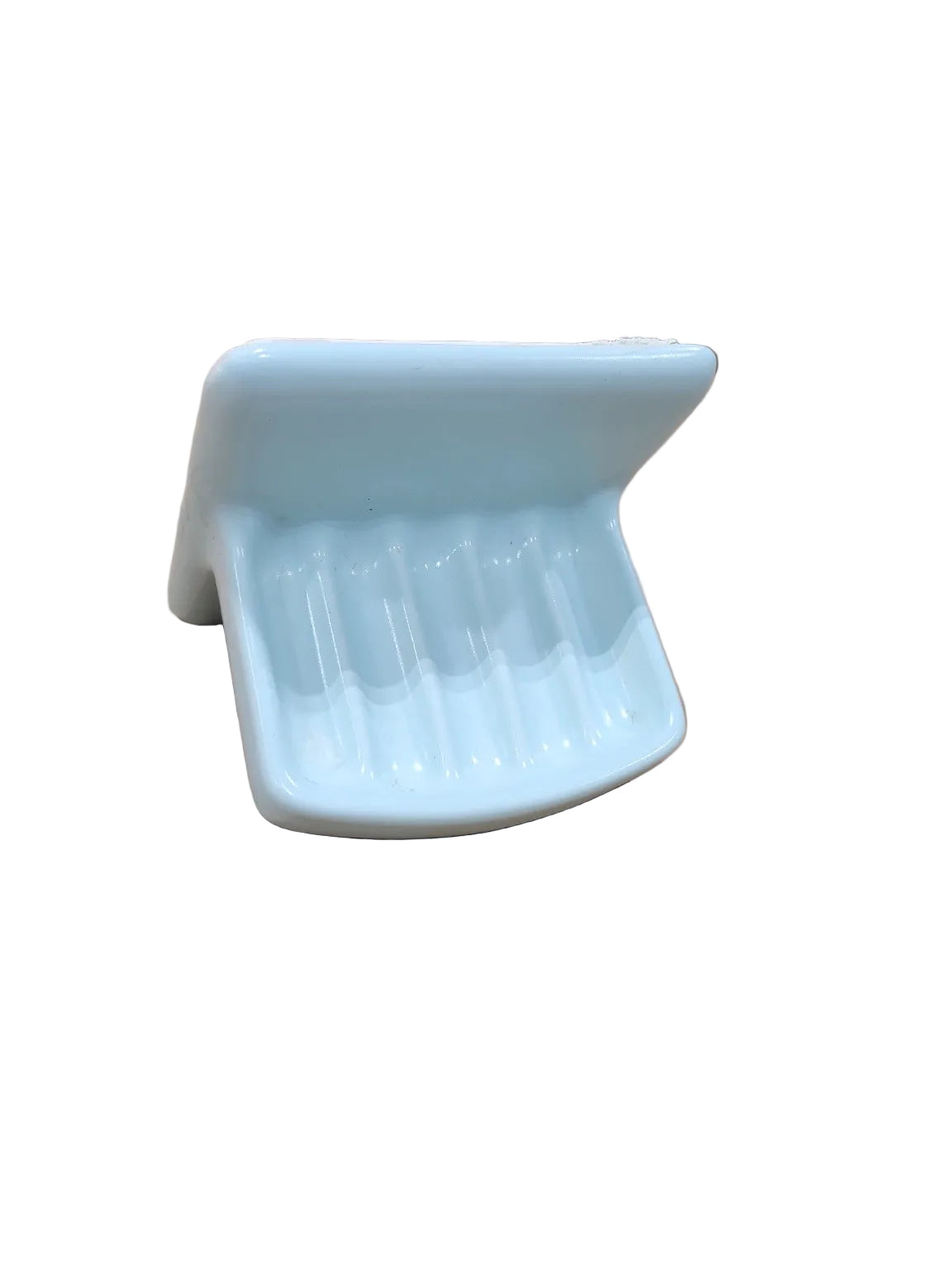 Vintage Blue Ceramic Wall-Mount Soap Dish – Mid-Century Bathroom Fixture