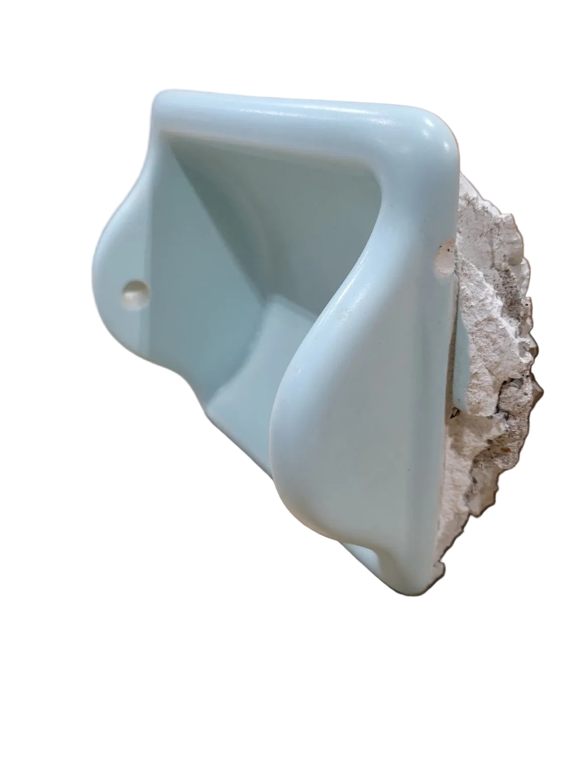 Vintage Blue Ceramic Wall-Mount Toilet Paper Holder – Mid-Century Fixture