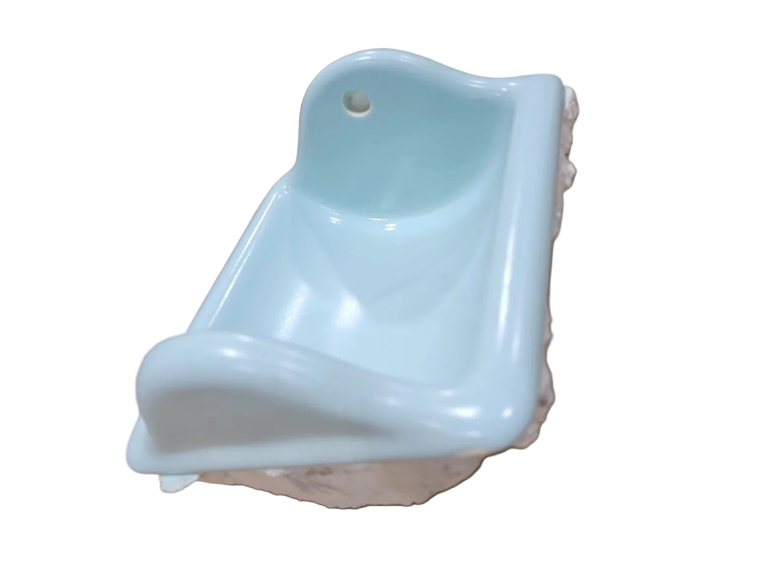 Vintage Blue Ceramic Wall-Mount Toilet Paper Holder – Mid-Century Fixture