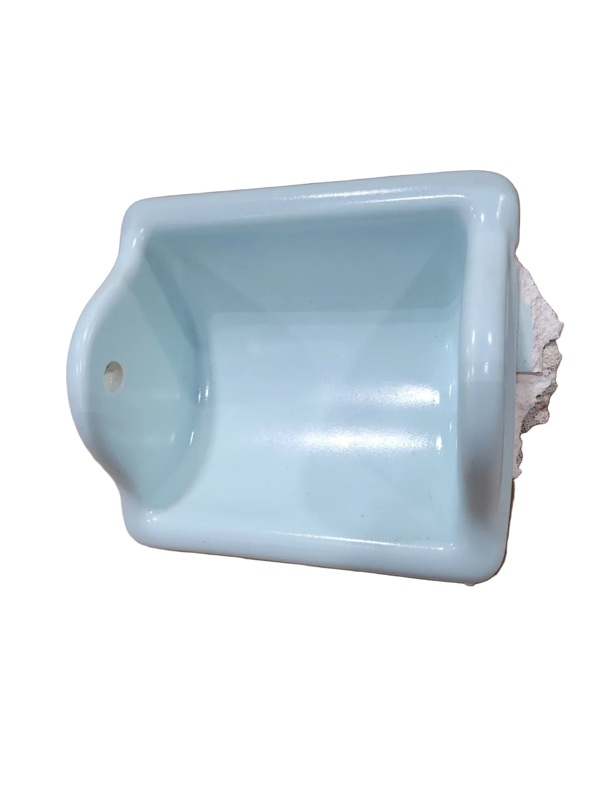 Vintage Blue Ceramic Wall-Mount Toilet Paper Holder – Mid-Century Fixture