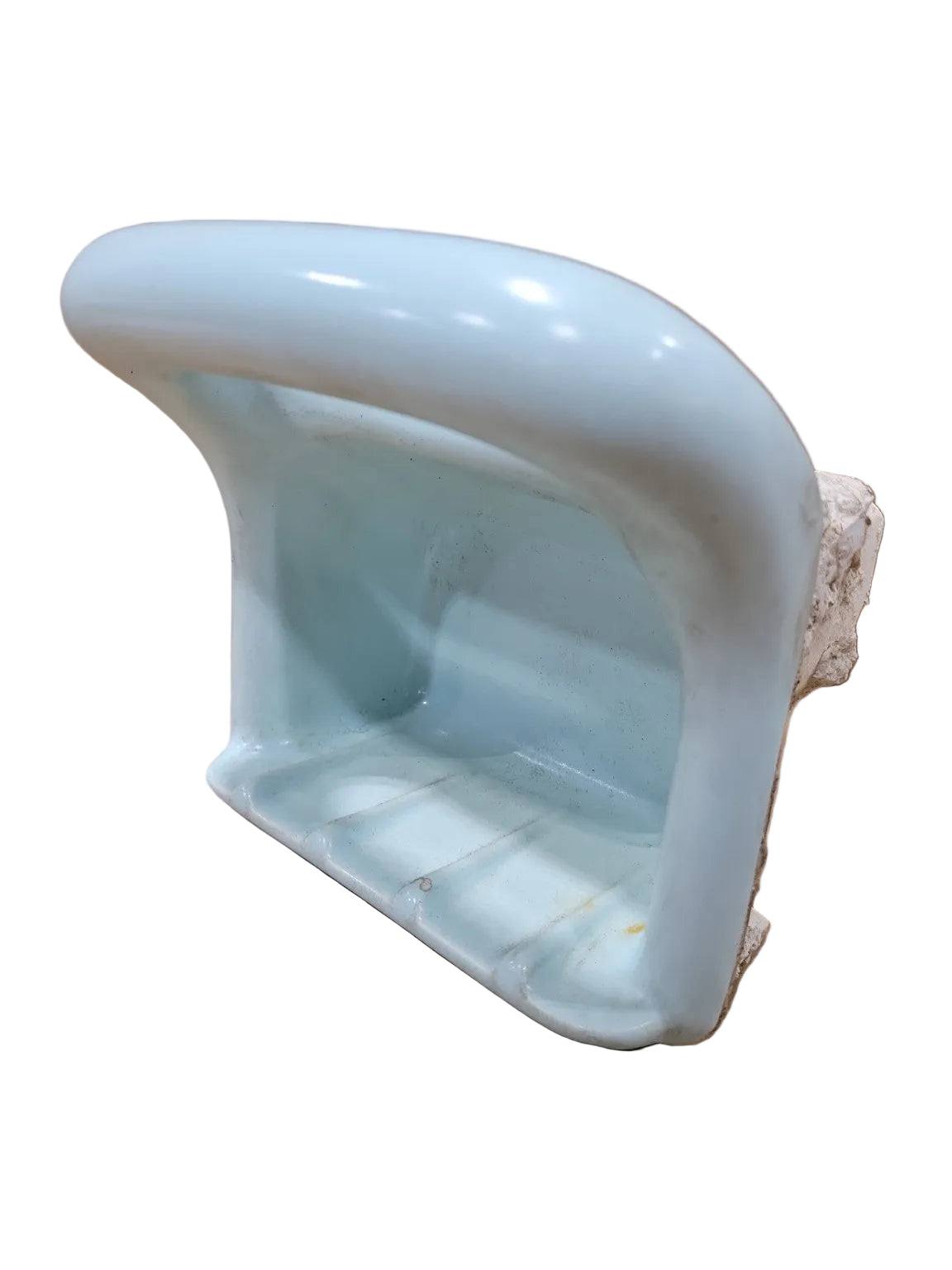 Vintage Blue Ceramic Wall-Mount Soap Dish – Mid-Century Bathroom Fixture