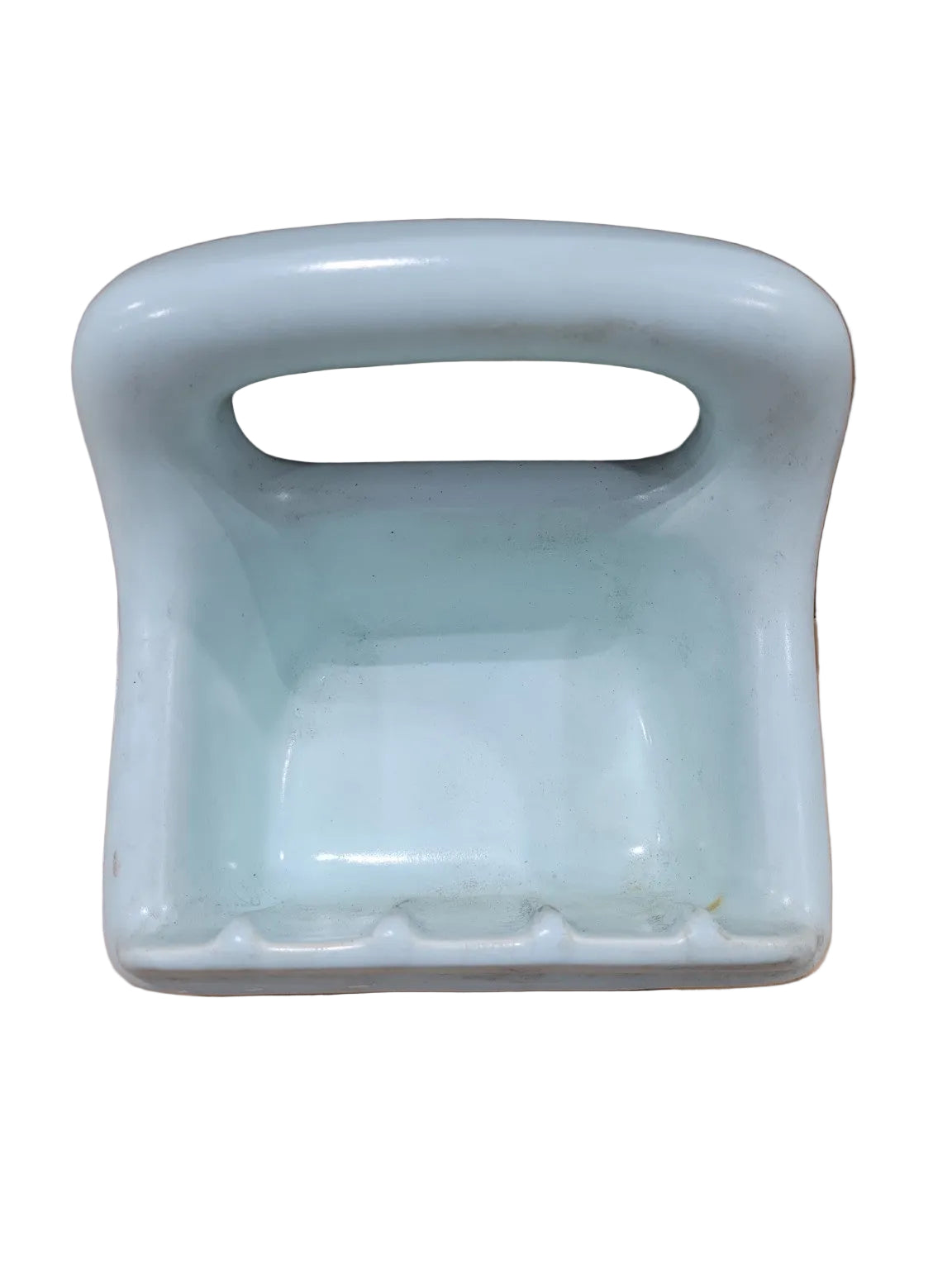 Vintage Blue Ceramic Wall-Mount Soap Dish – Mid-Century Bathroom Fixture