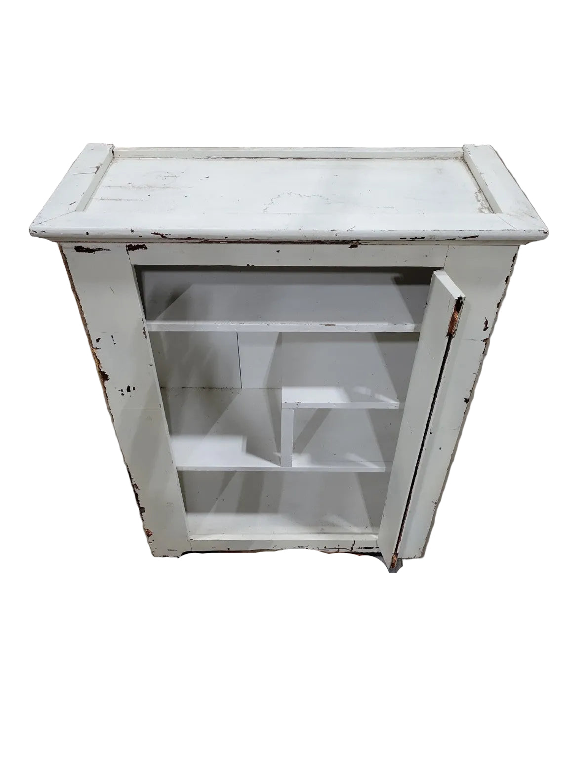 Vintage Painted Utility Cabinet – Distressed White Storage Unit