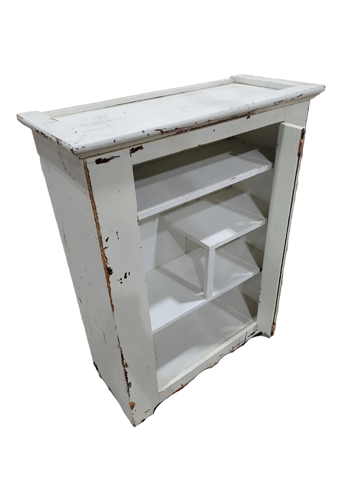 Vintage Painted Utility Cabinet – Distressed White Storage Unit