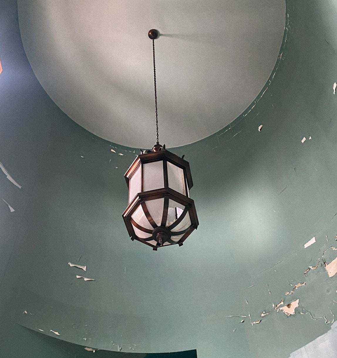 Salvaged Cleveland Playhouse Bronze Lantern Chandelier – 80" H