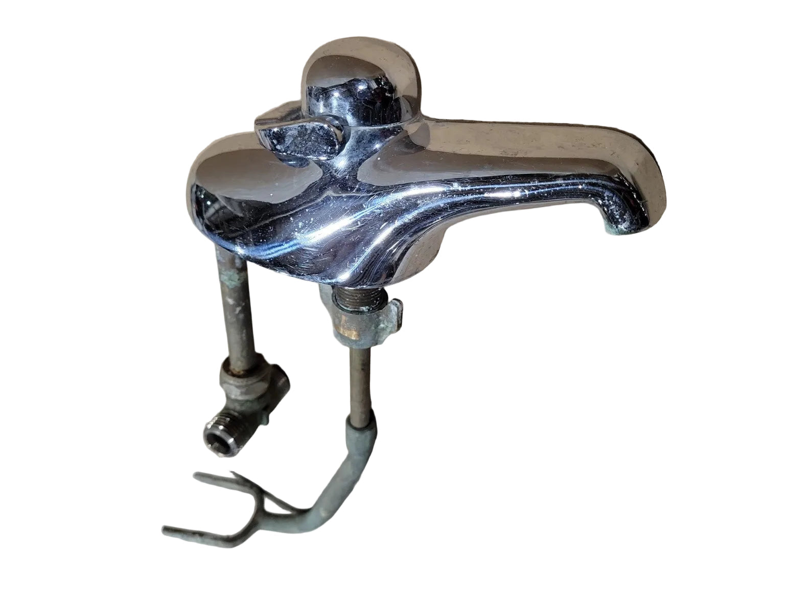 Vintage Chrome Single Handle Bathroom Faucet – Deck Mount
