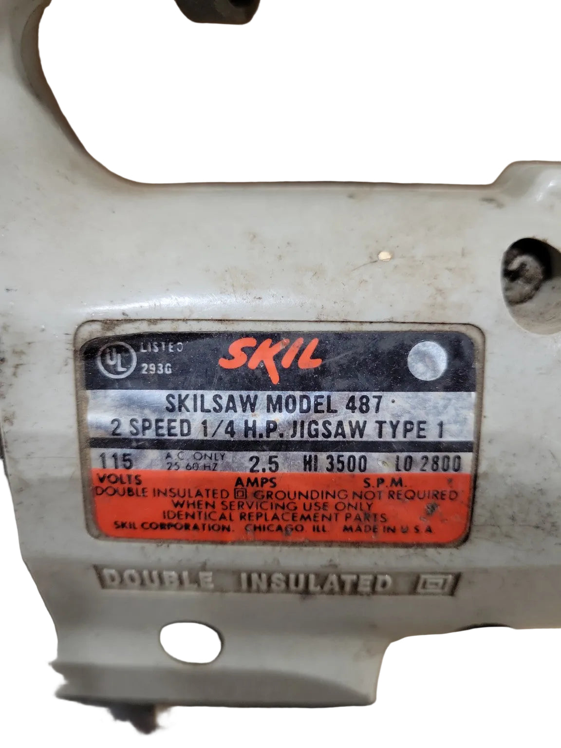 Vintage Skil Model 487 Electric Jigsaw – 2 Speed USA Made