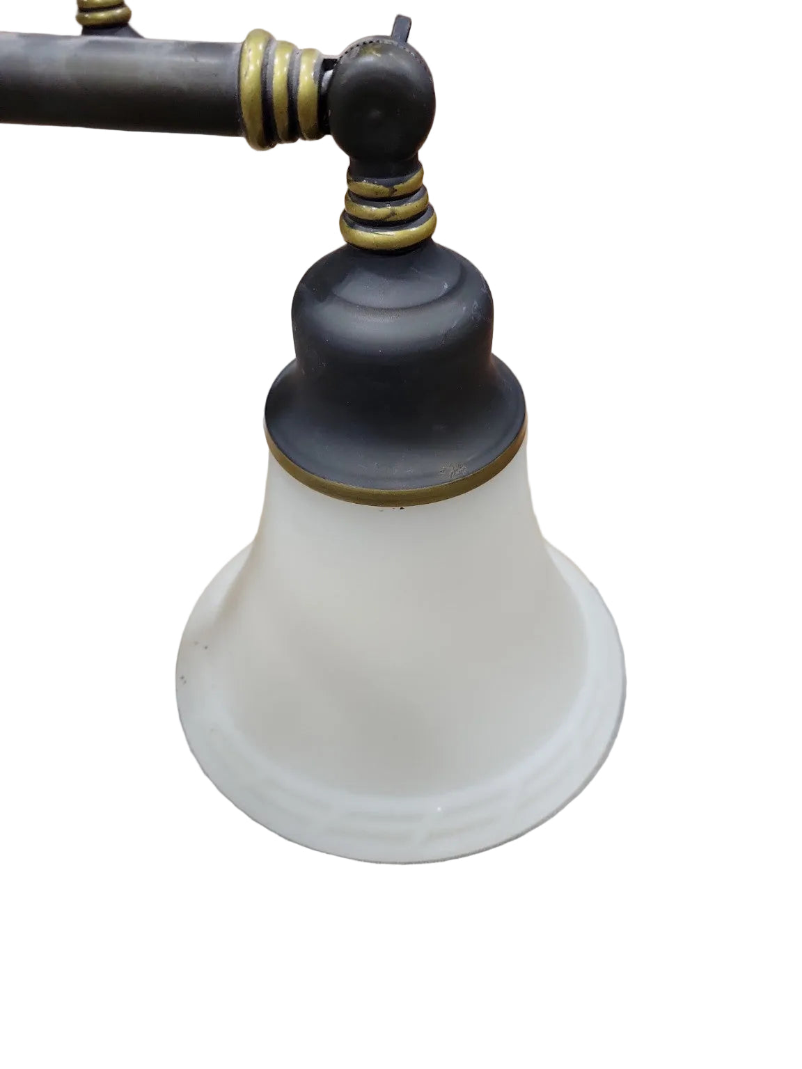 Vintage 5-Light Bronze Chandelier with Frosted Shades