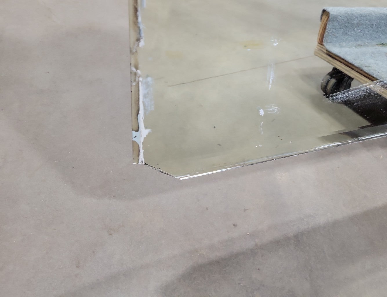 Antique Beveled Glass Wall Mirror – Large Rectangular Panel