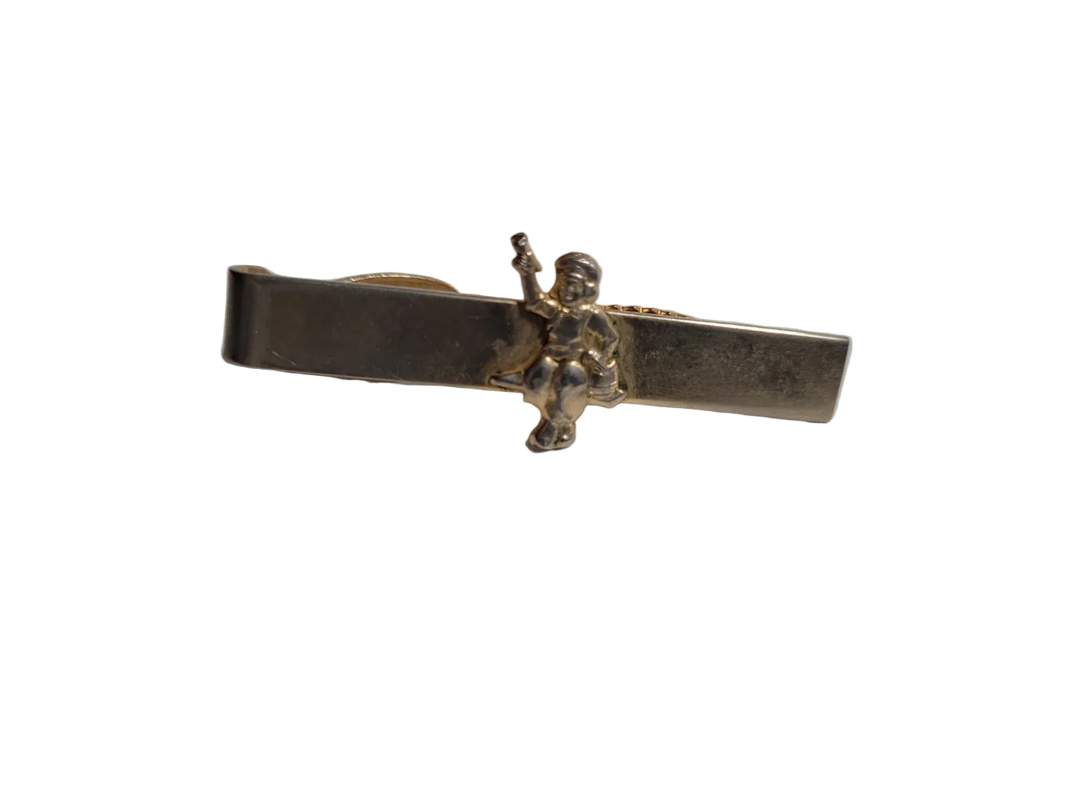 Vintage Figural Gold Tone Tie Clip – Man with Raised Glass