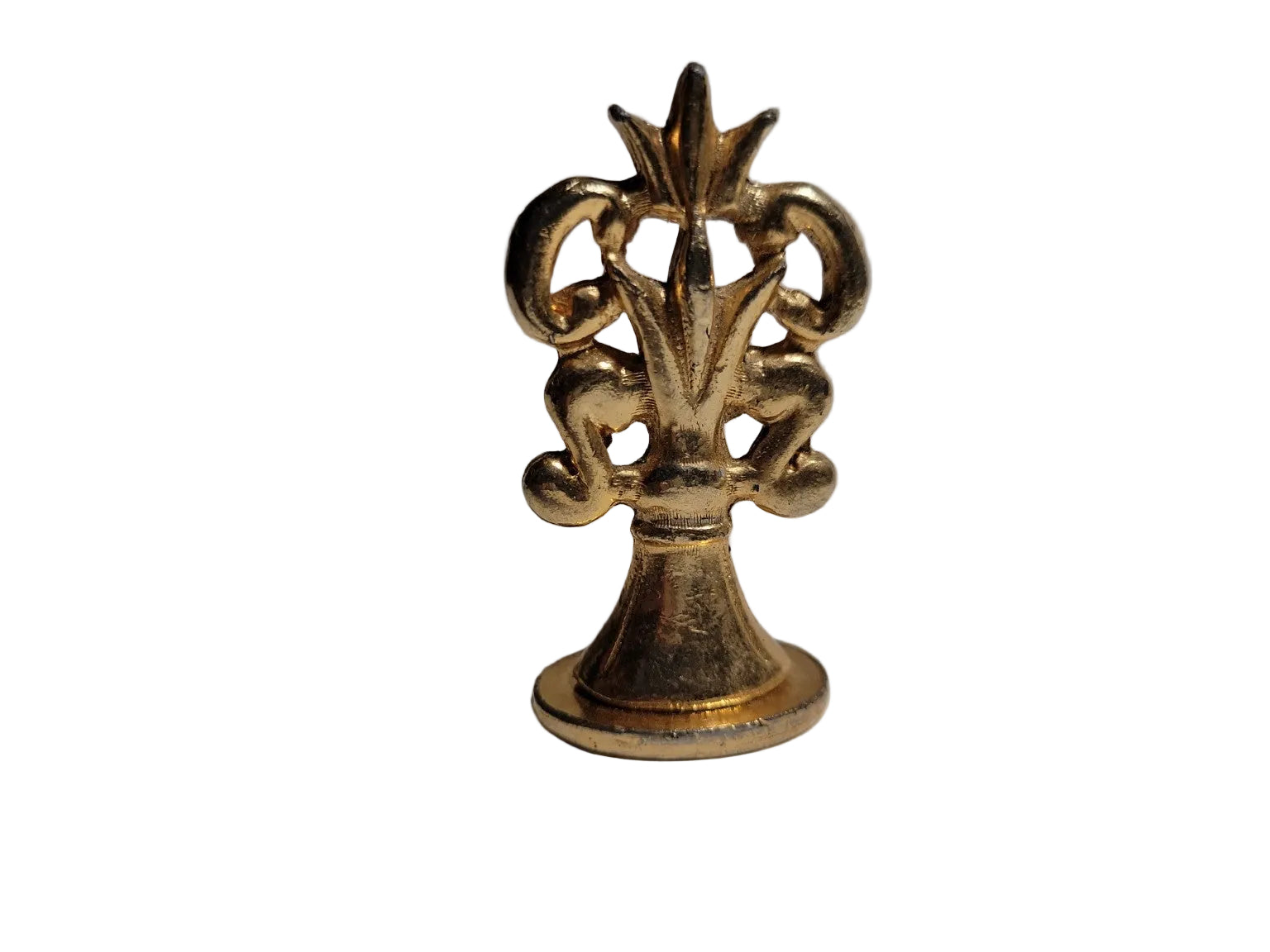 Vintage Brass Wax Seal Stamp – Floral Crest Design