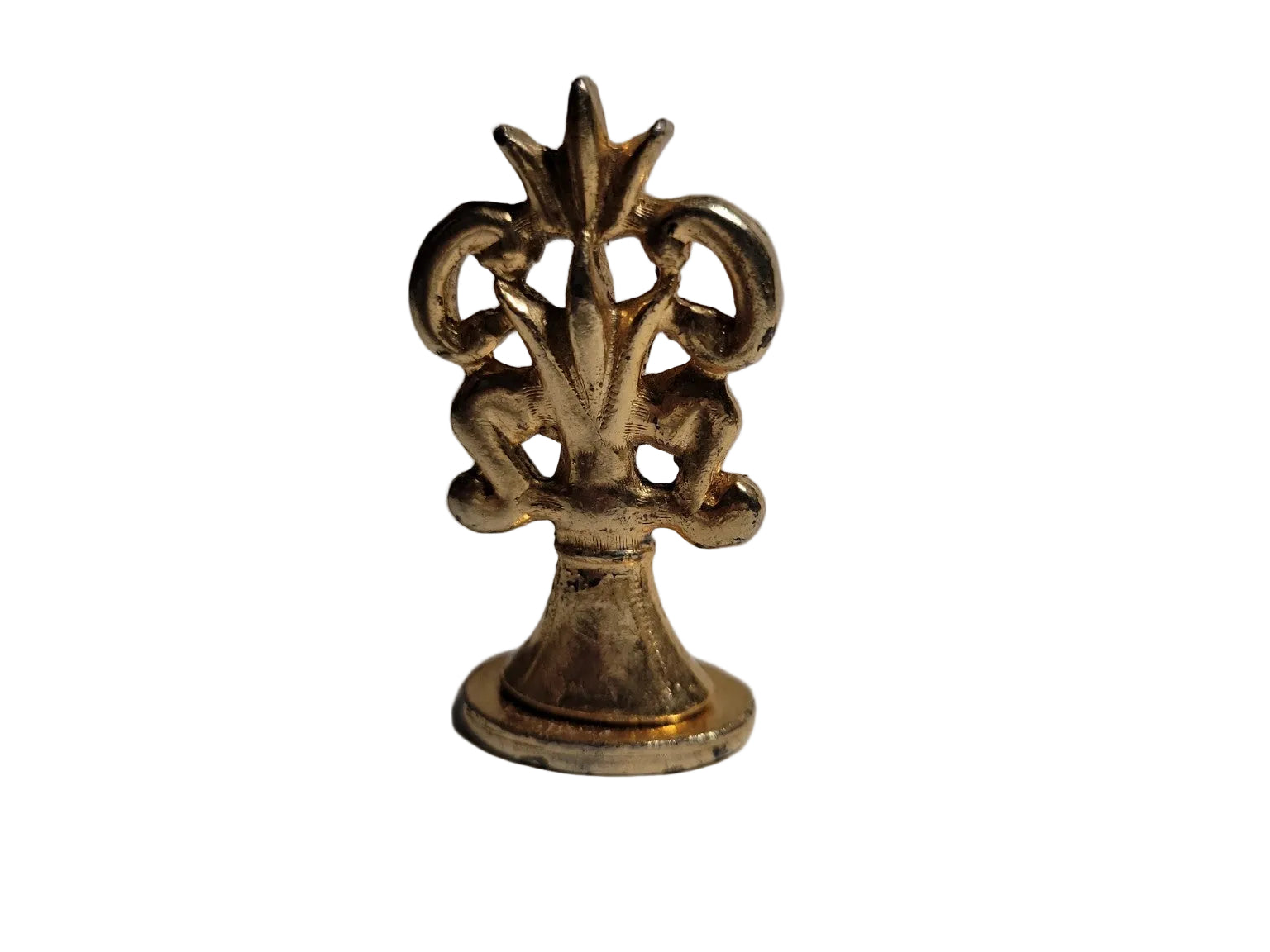Vintage Brass Wax Seal Stamp – Floral Crest Design