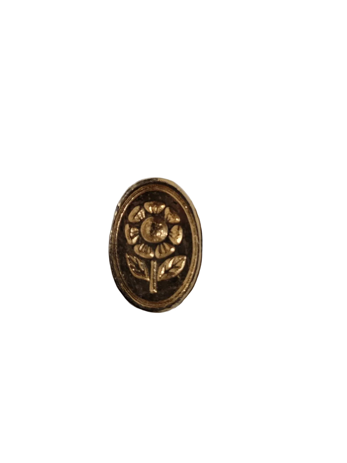 Vintage Brass Wax Seal Stamp – Floral Crest Design