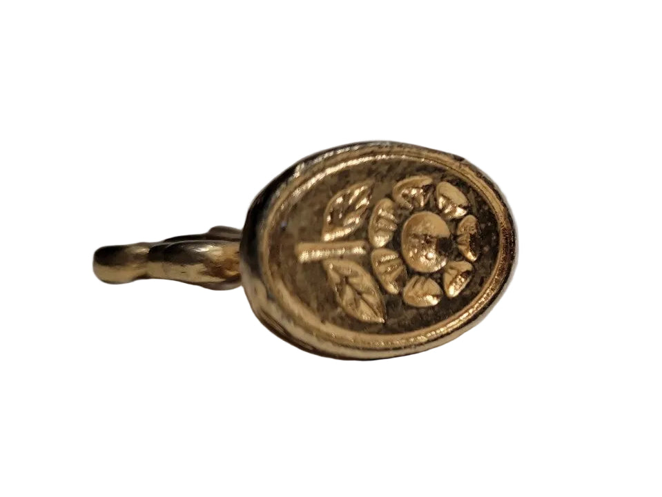 Vintage Brass Wax Seal Stamp – Floral Crest Design