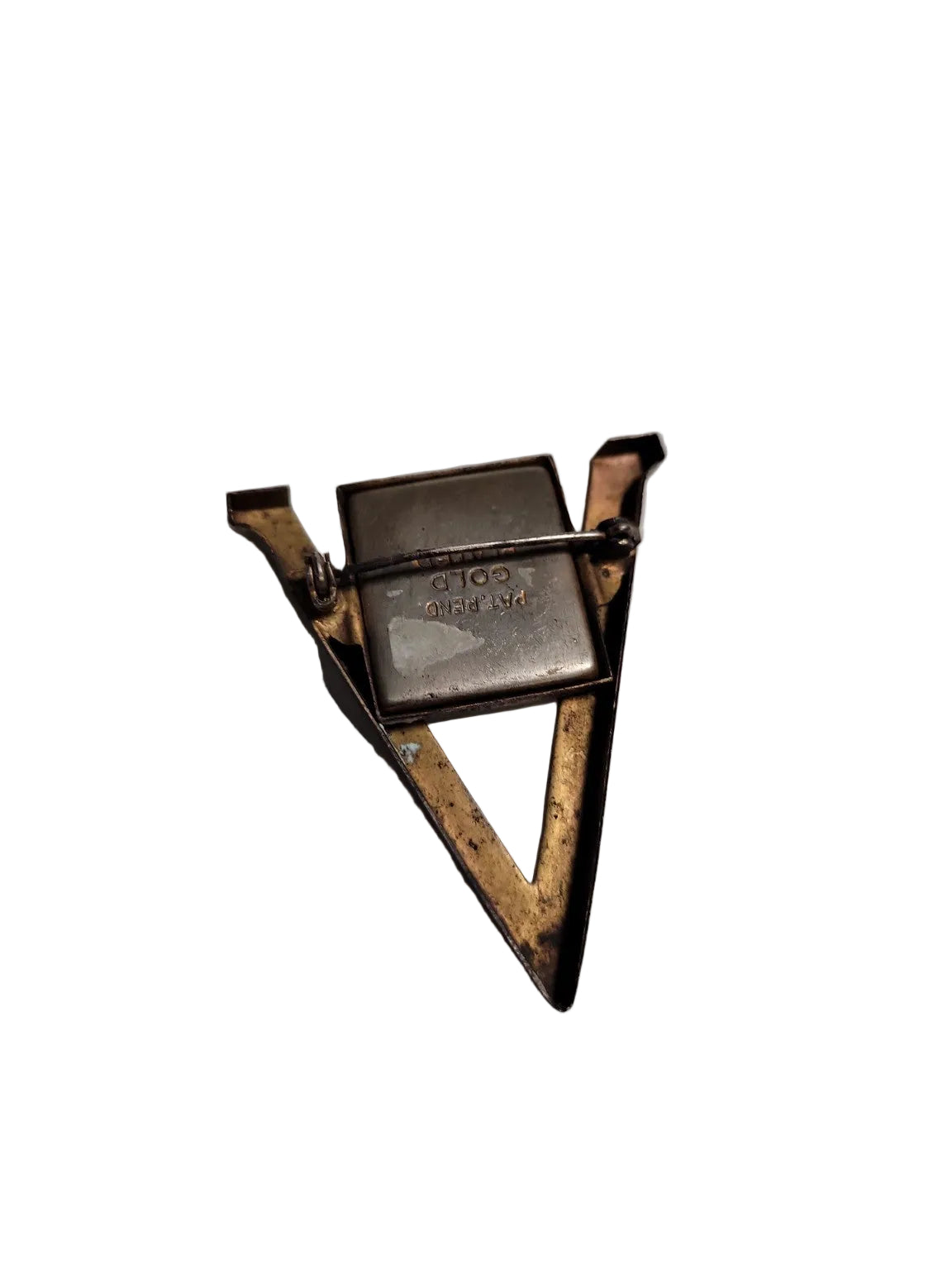 Vintage MacArthur “V” Initial Brooch – Gold Plated Frame