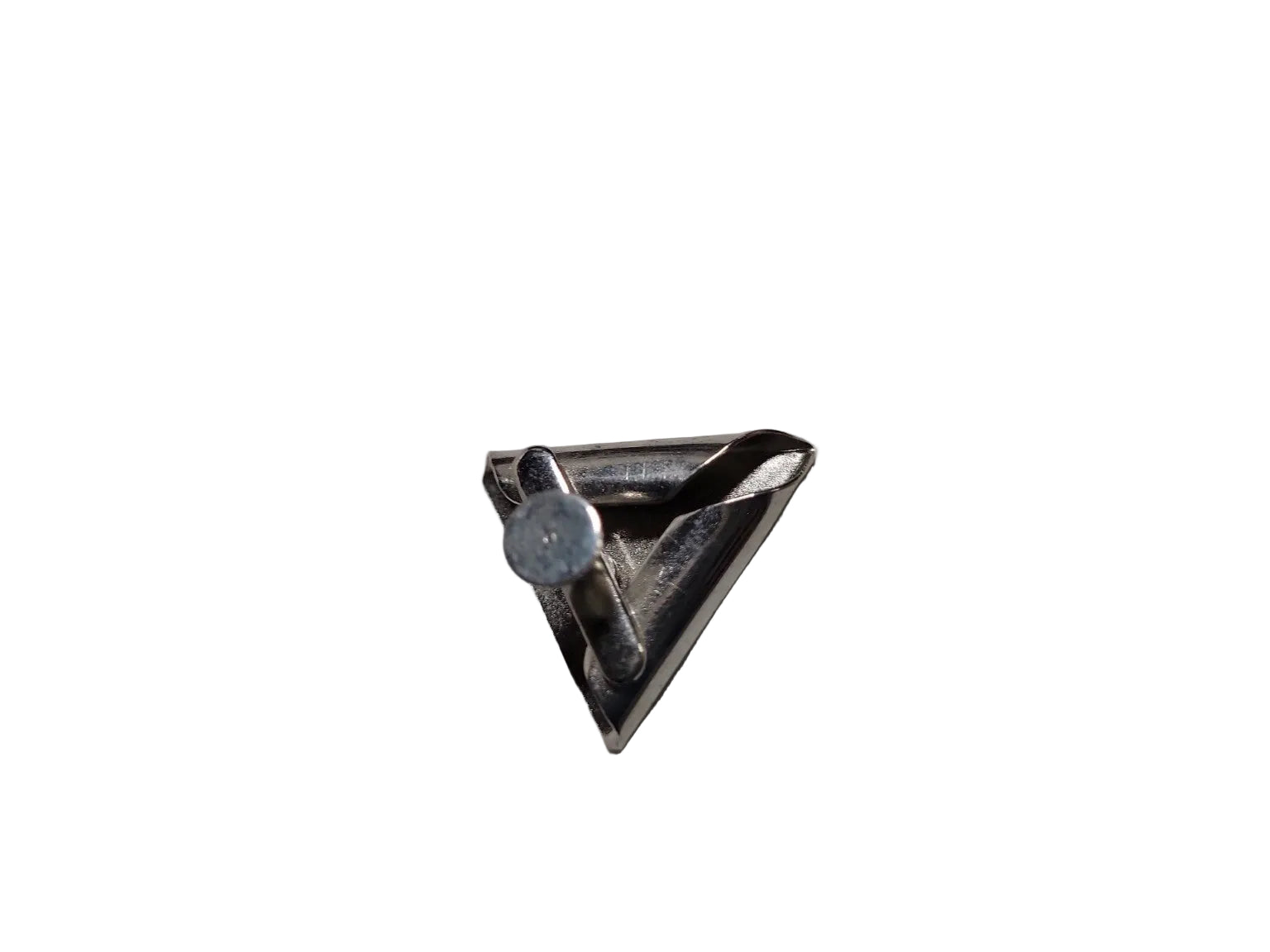Mid-Century Modern Triangular Tie Tack – Minimalist Silver Tone