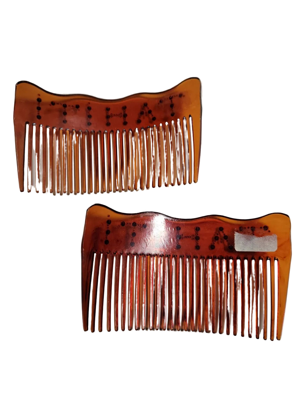 Vintage Tortoiseshell Lucite “Tahiti” Rhinestone Hair Combs – Pair