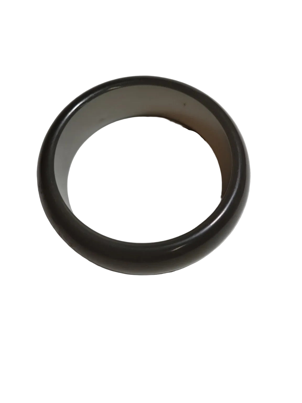Vintage Smoky Lucite Bangle Bracelet – Translucent Gray Acrylic