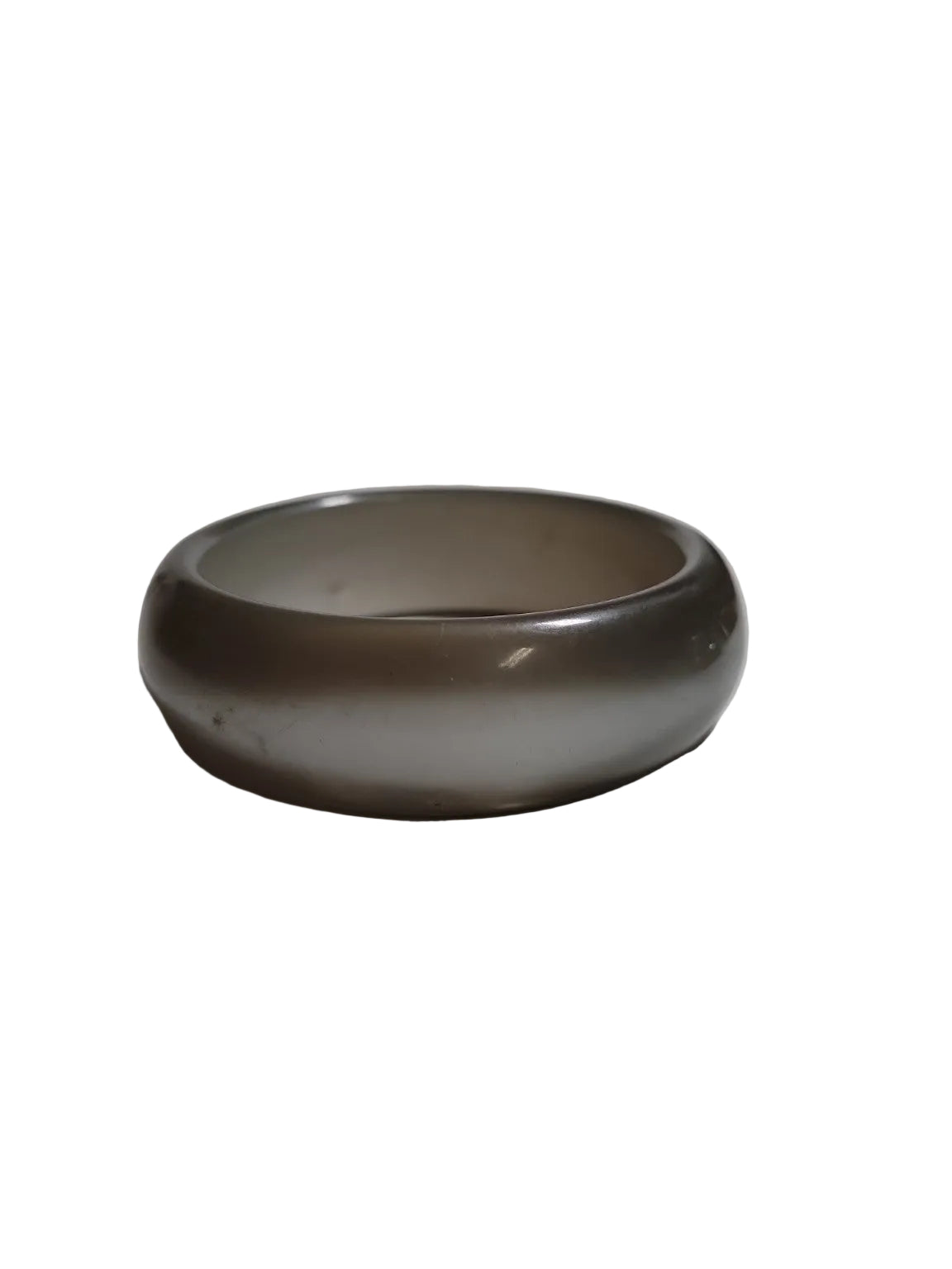 Vintage Smoky Lucite Bangle Bracelet – Translucent Gray Acrylic