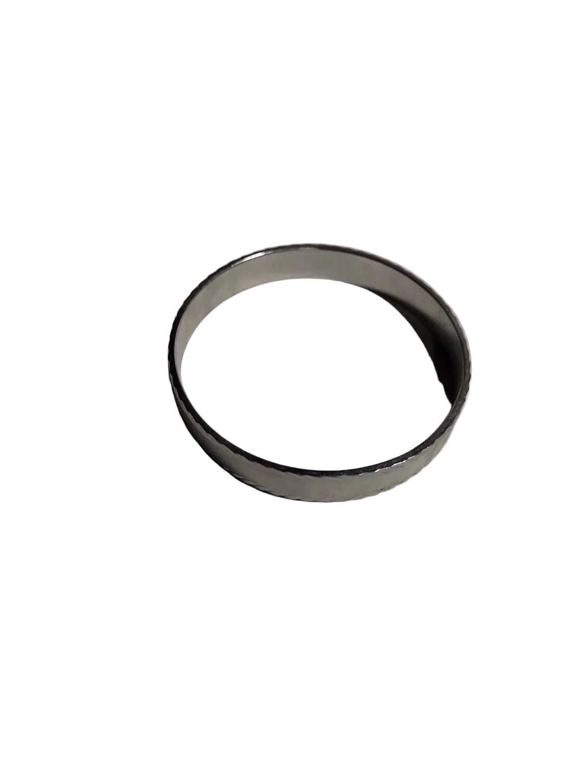 Vintage Silver-Tone Etched Bangle Bracelet – Geometric Pattern
