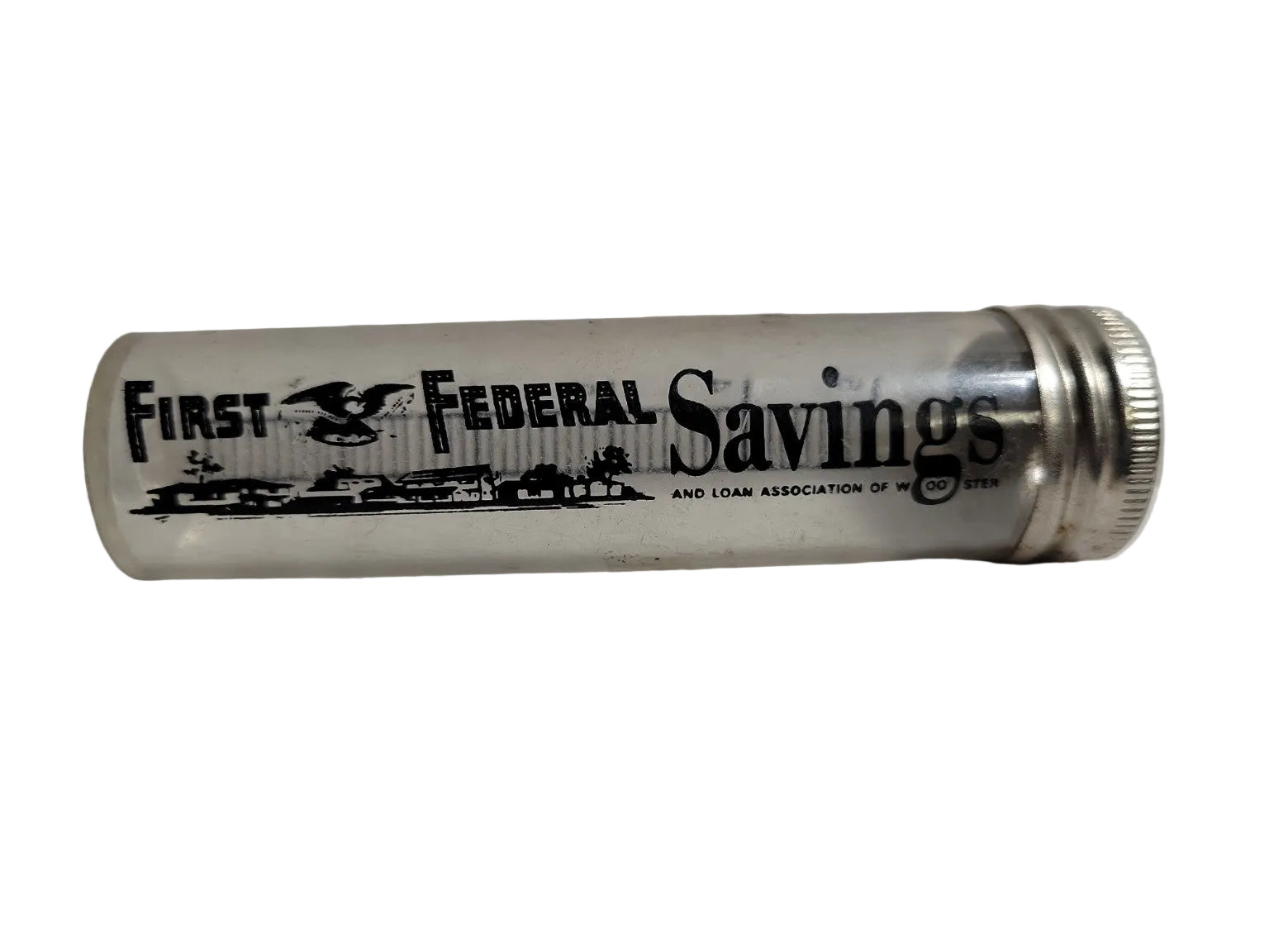 Vintage First Federal Savings Coin Bank Tube