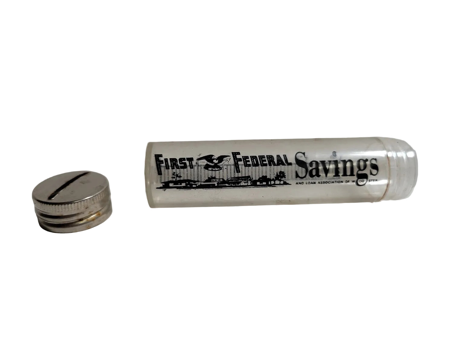 Vintage First Federal Savings Coin Bank Tube