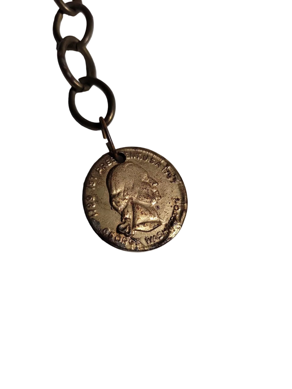 Vintage 1970s Nickel Coin Keychain – Sailing Ship Charm