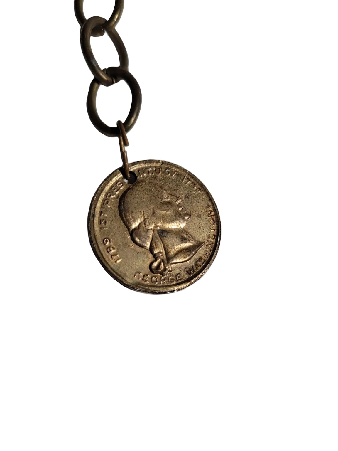 Vintage 1970s Nickel Coin Keychain – Sailing Ship Charm