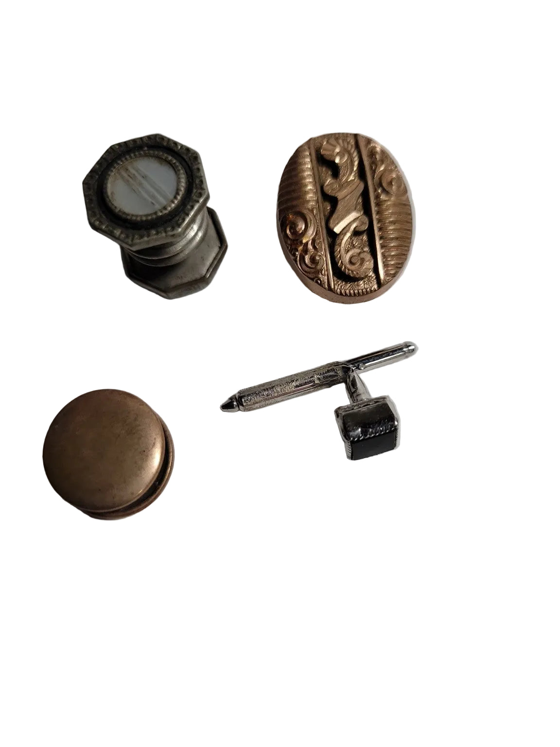 Vintage Tie Tack & Stick Pin Assortment – Mixed Metal Set (6 pcs)