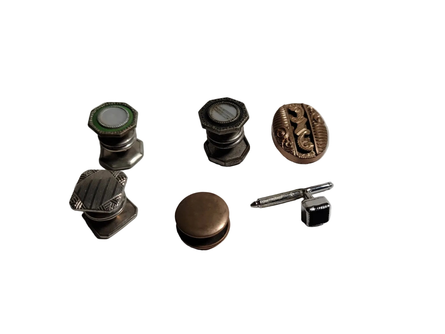 Vintage Tie Tack & Stick Pin Assortment – Mixed Metal Set (6 pcs)
