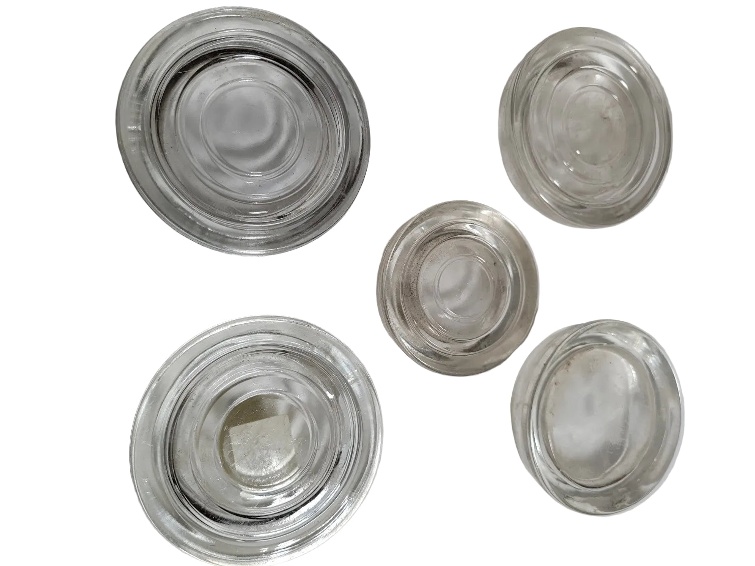 Vintage Glass Fermentation Weights – Mixed Size Set (5 pcs)