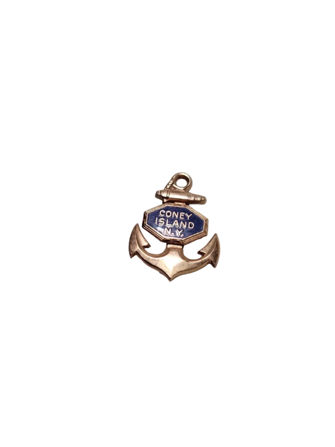 Vintage Coney Island Anchor Souvenir Pin – Gold Tone Metal