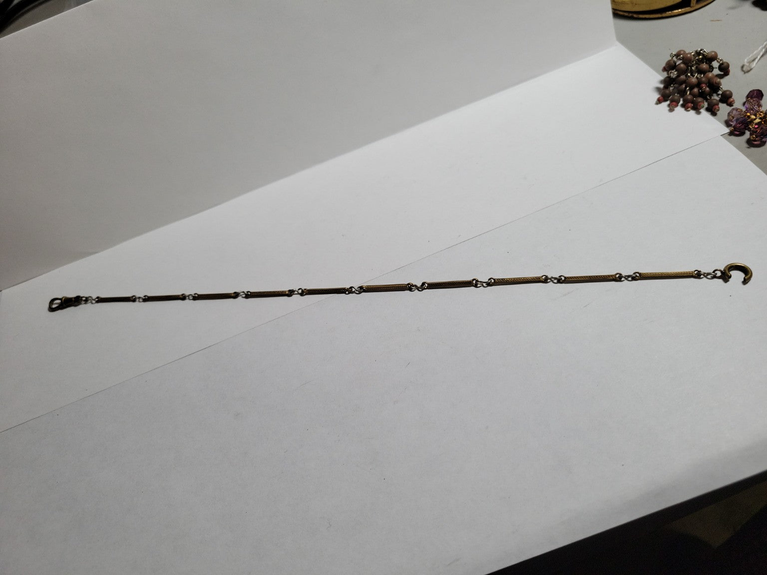 Vintage Gold-Tone Bar Link Bracelet – 12 1/4" Length