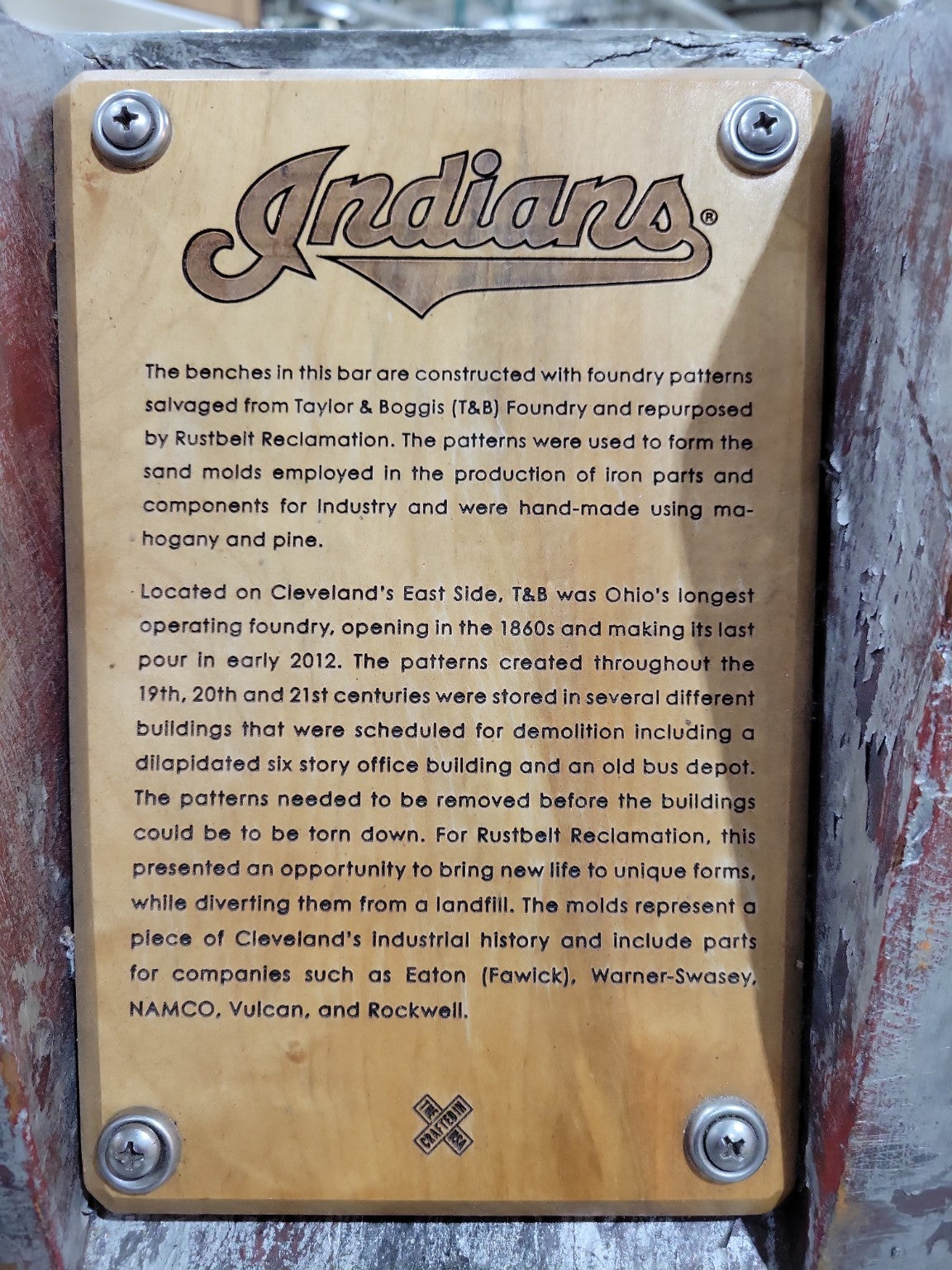 Cleveland Baseball Stadium Salvaged Foundry Mold Bench Seating