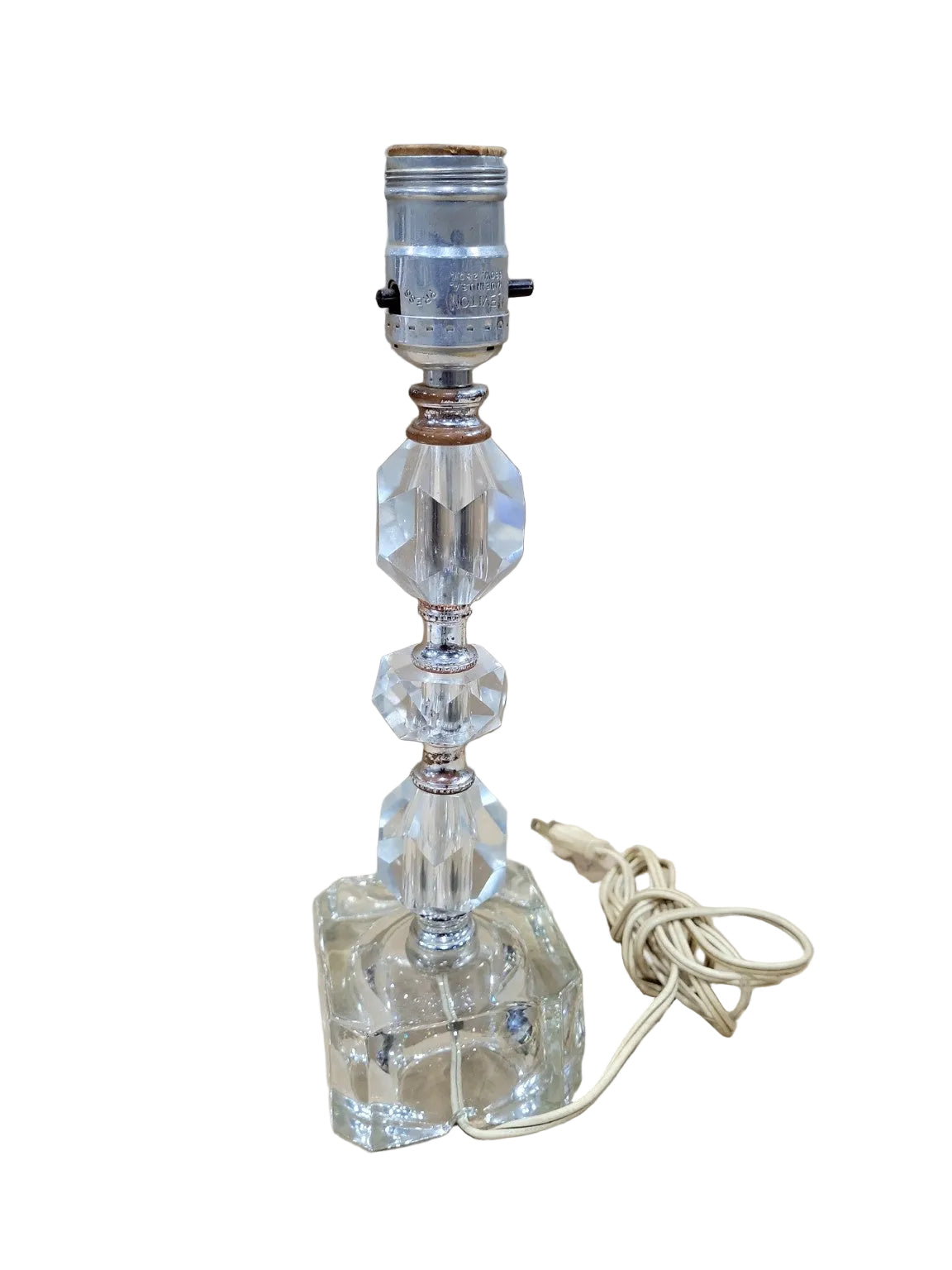 Vintage Cut Glass Table Lamps – Faceted Glass Style (Set of 2)