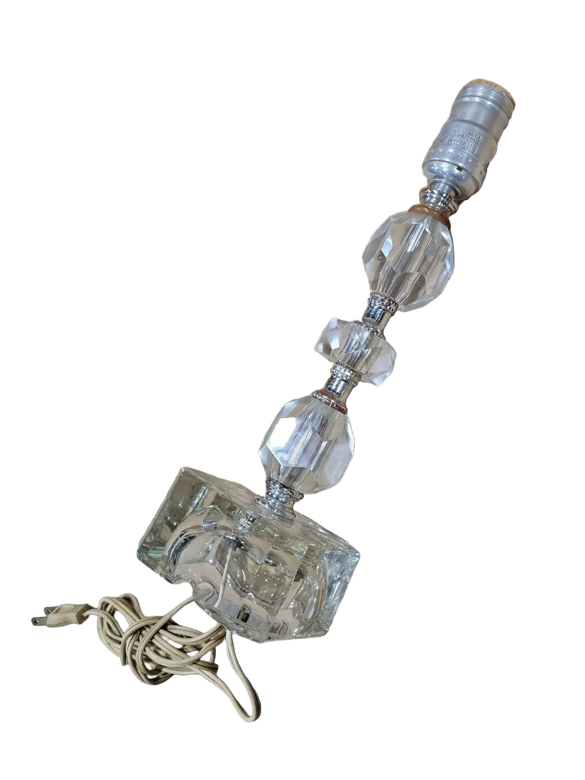 Vintage Cut Glass Table Lamps – Faceted Glass Style (Set of 2)