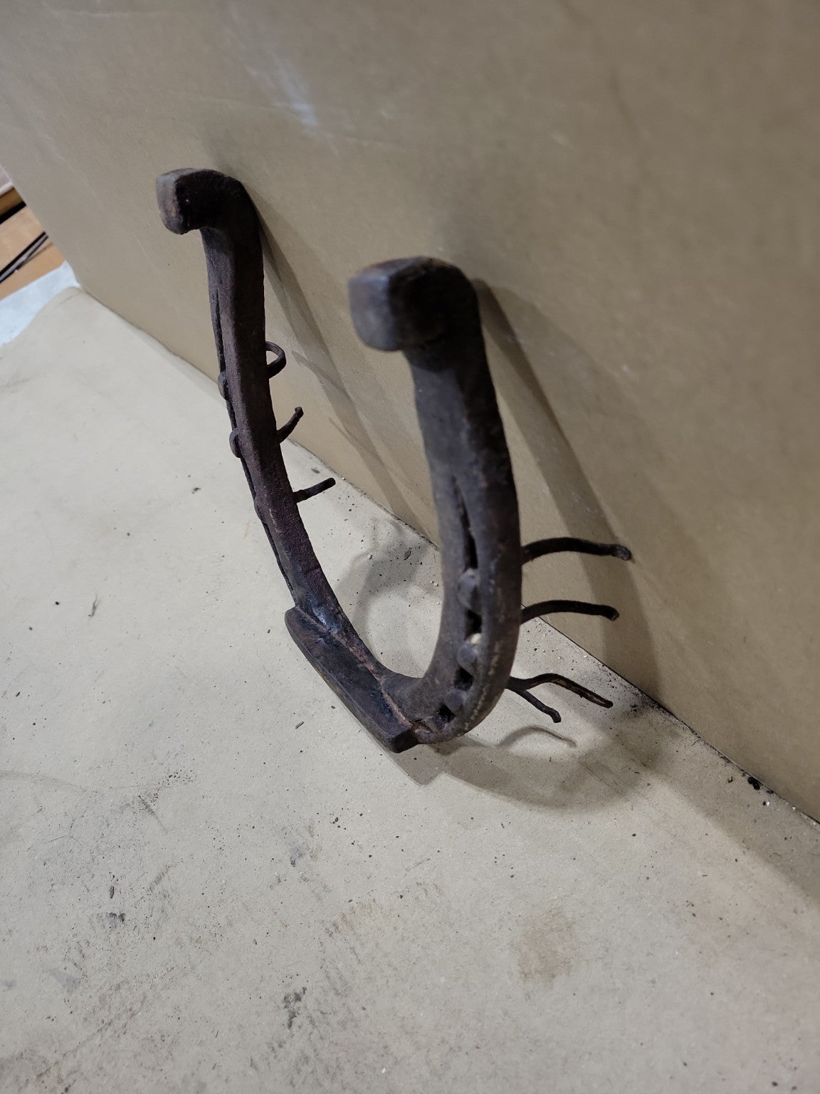 Antique Cast Iron Horseshoe Boot Scraper – Rustic Farm Tool