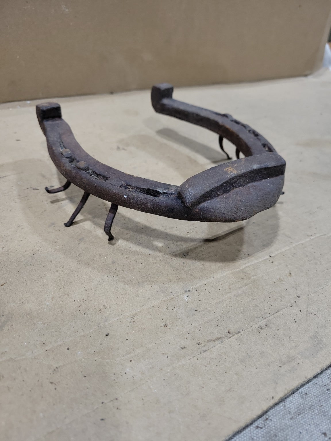 Antique Cast Iron Horseshoe Boot Scraper – Rustic Farm Tool