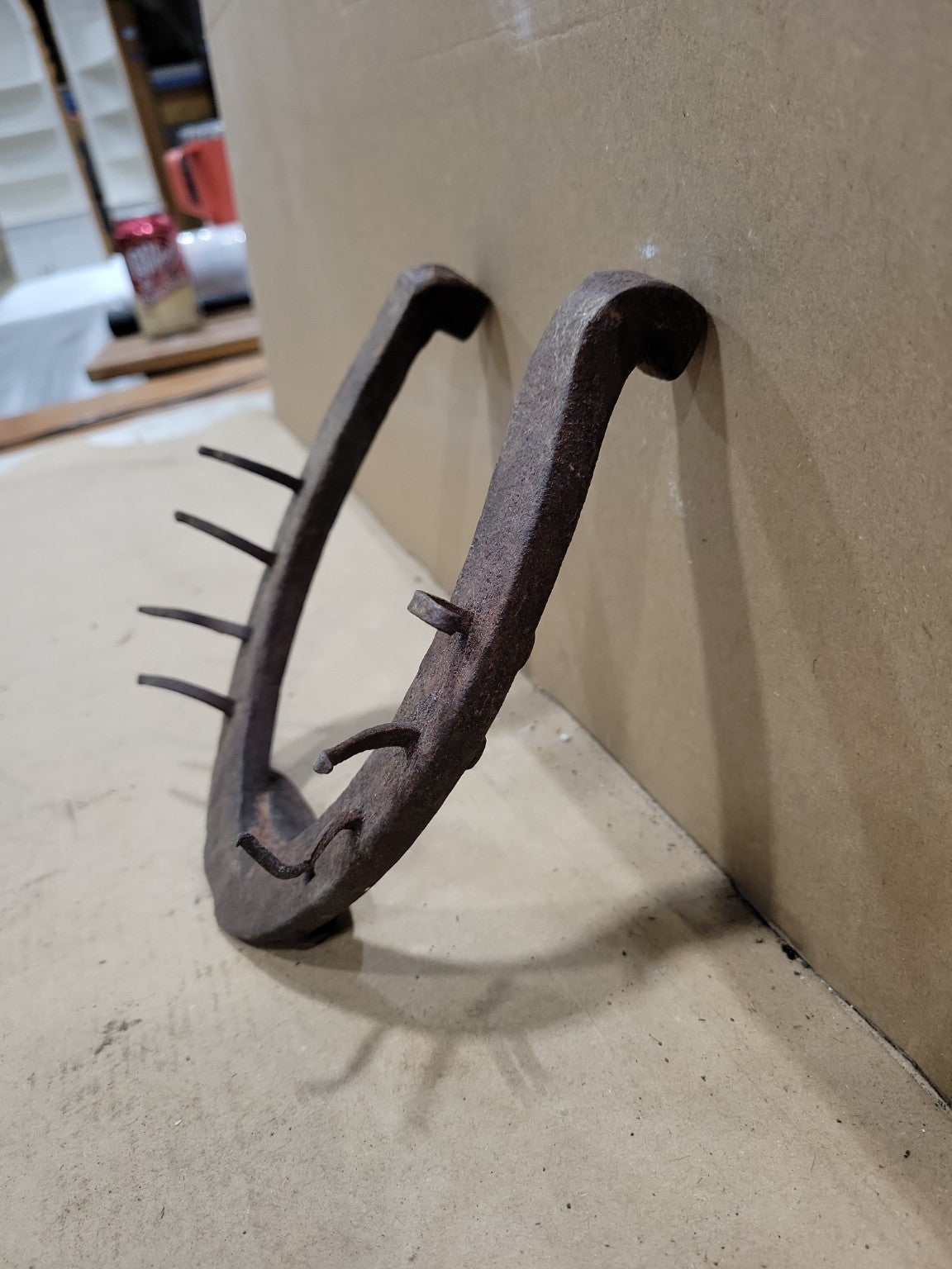 Antique Cast Iron Horseshoe Boot Scraper – Rustic Farm Tool