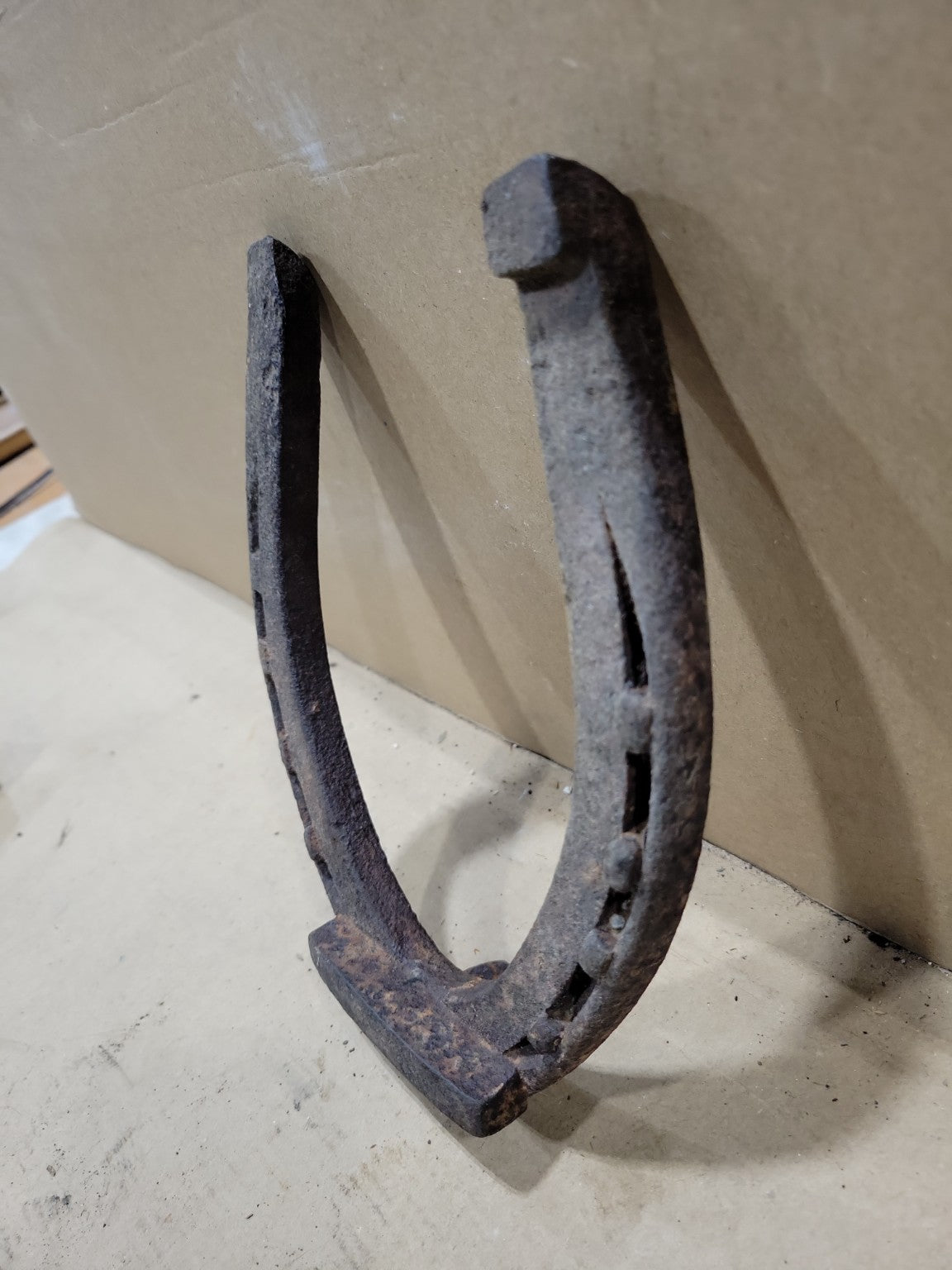 Antique Cast Iron Horseshoe Boot Scraper – Rustic Farm Tool