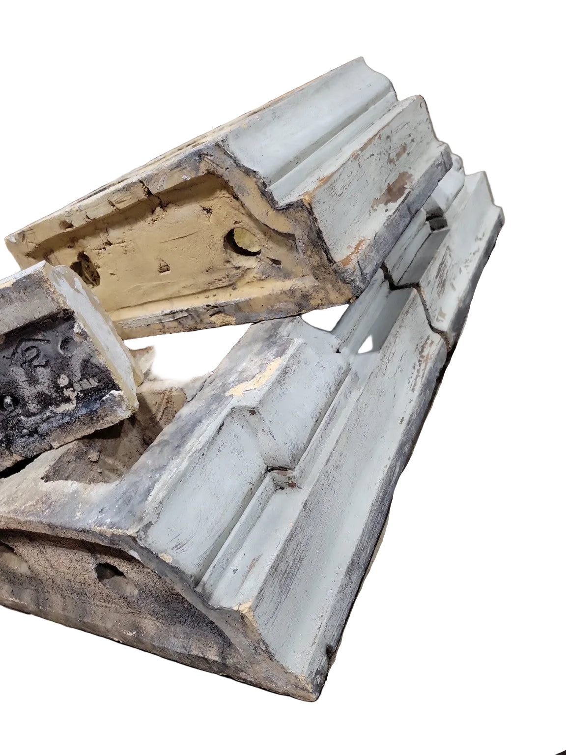 Antique Cast Stone Architectural Blocks – Decorative Salvage Set of 4