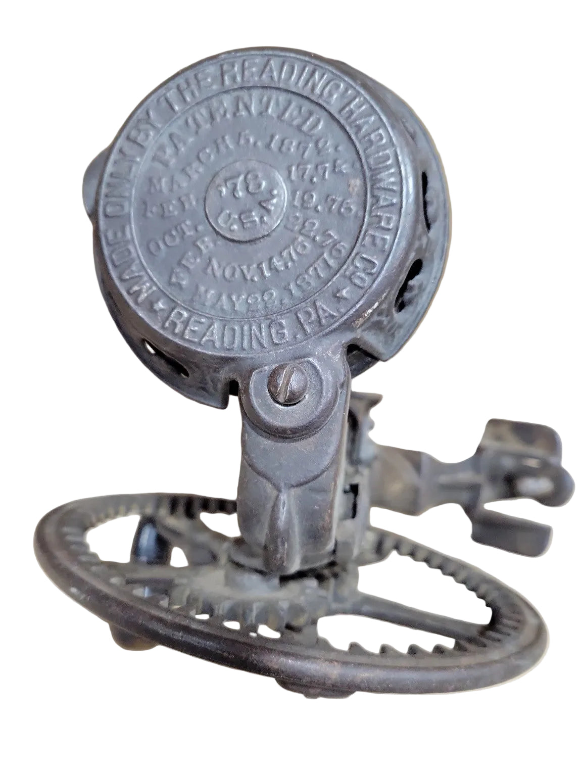 Antique Reading Hardware Apple Peeler – Cast Iron Hand Crank