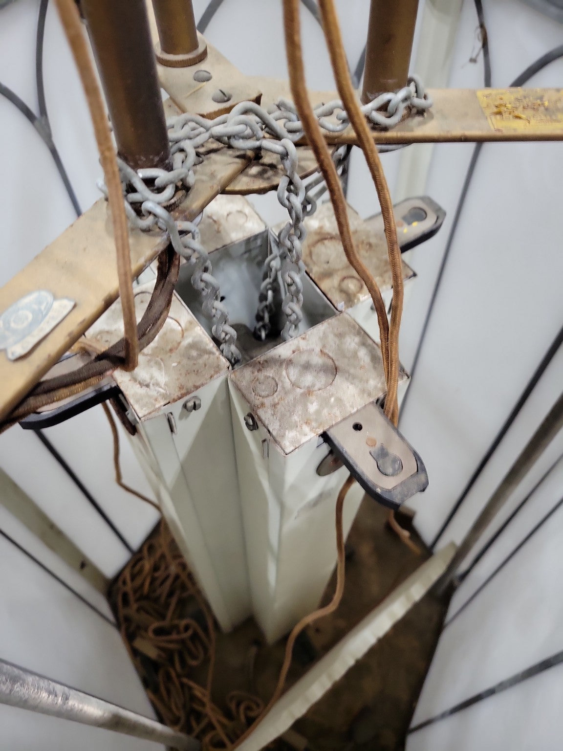 Gothic Revival Brass Church Pendant Light Fixture