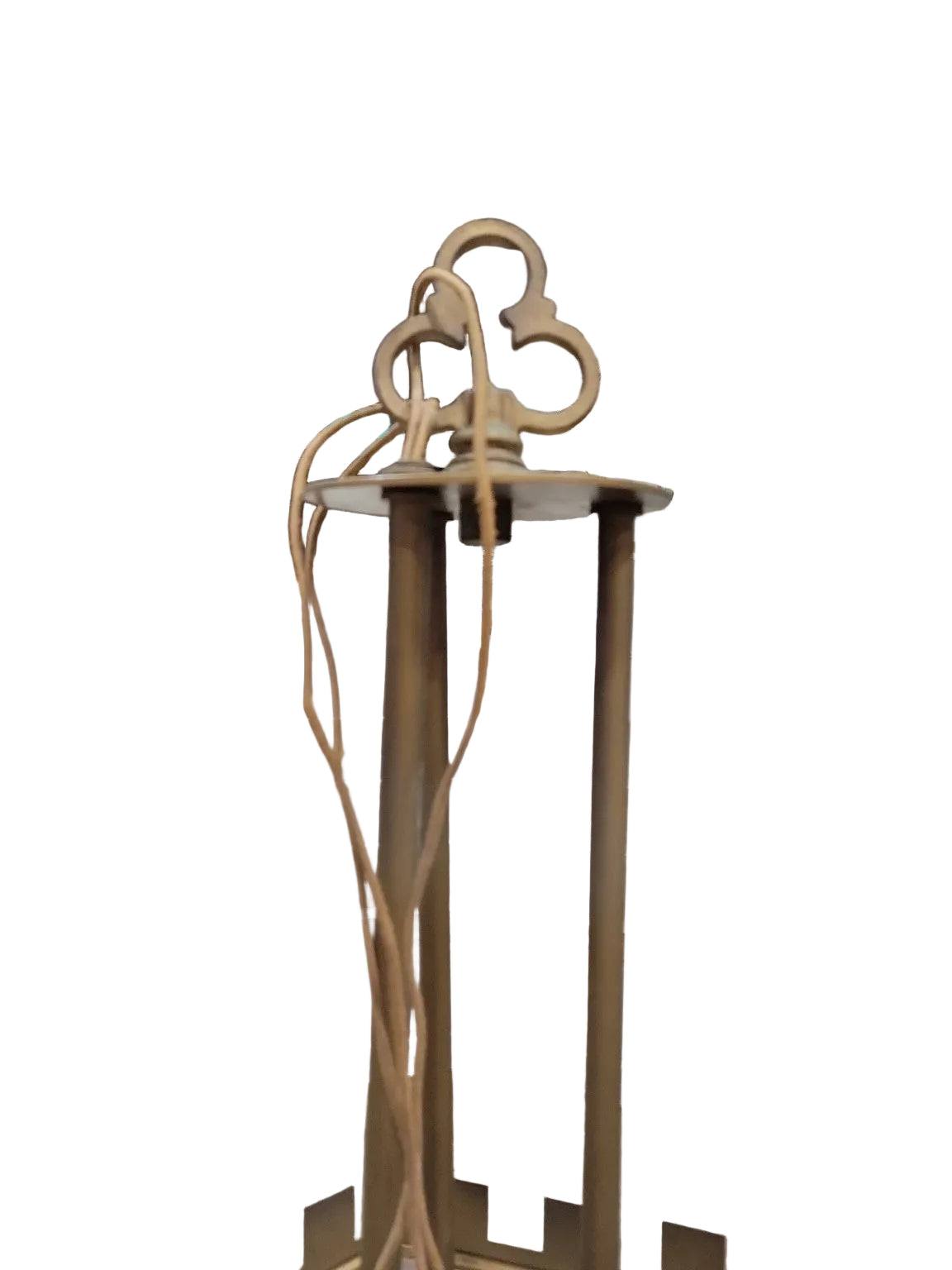 Gothic Revival Brass Church Pendant Light Fixture