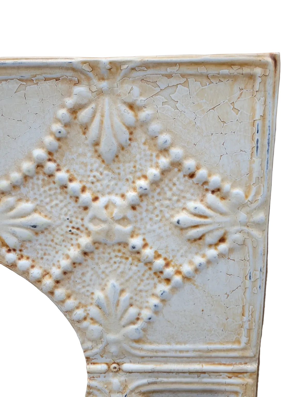 Vintage Tin Ceiling Tile Mirror – Pressed Metal Wall Decor
