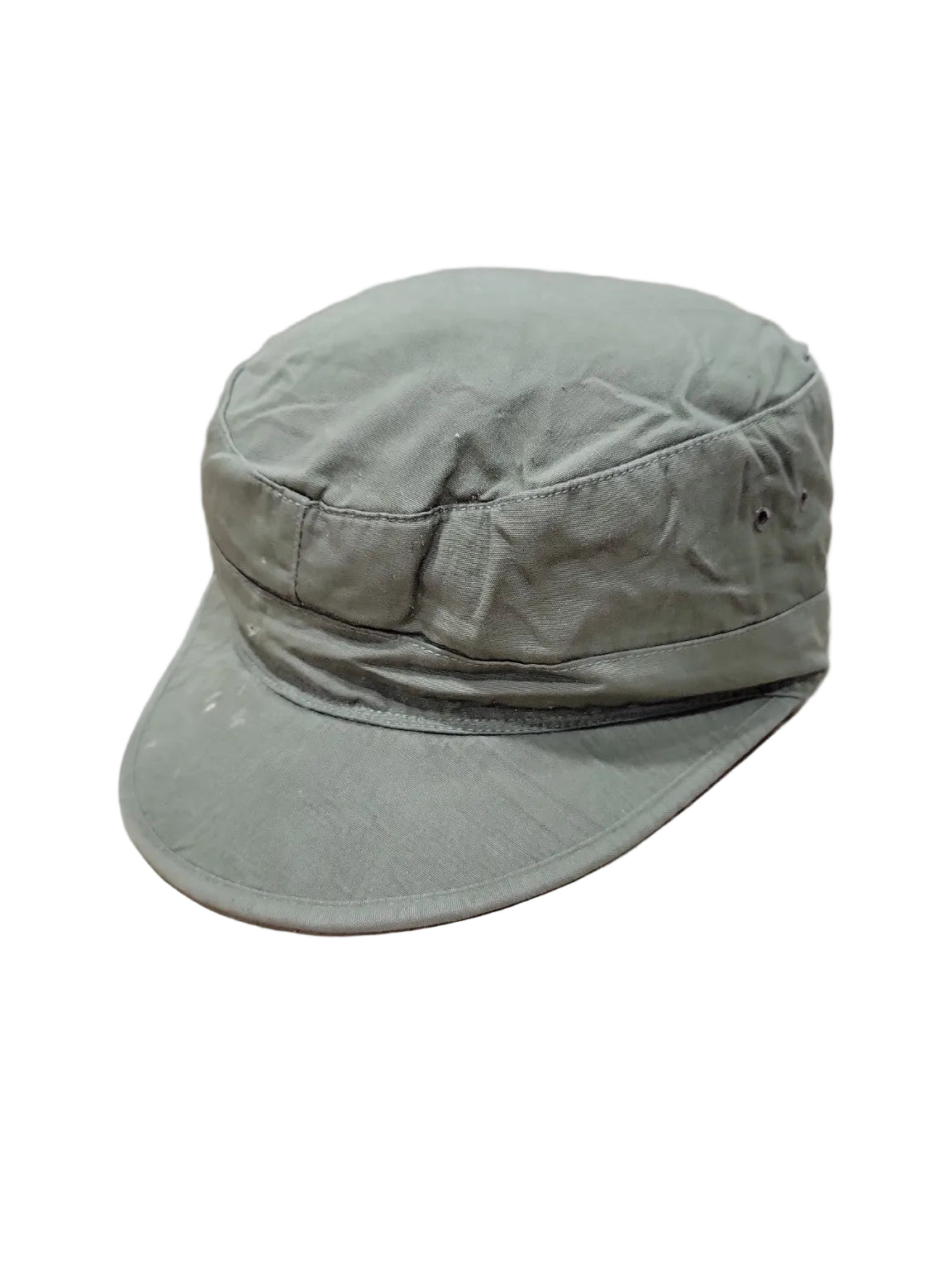 Vintage Military OD Field Cap with Visor – Cotton Utility Hat