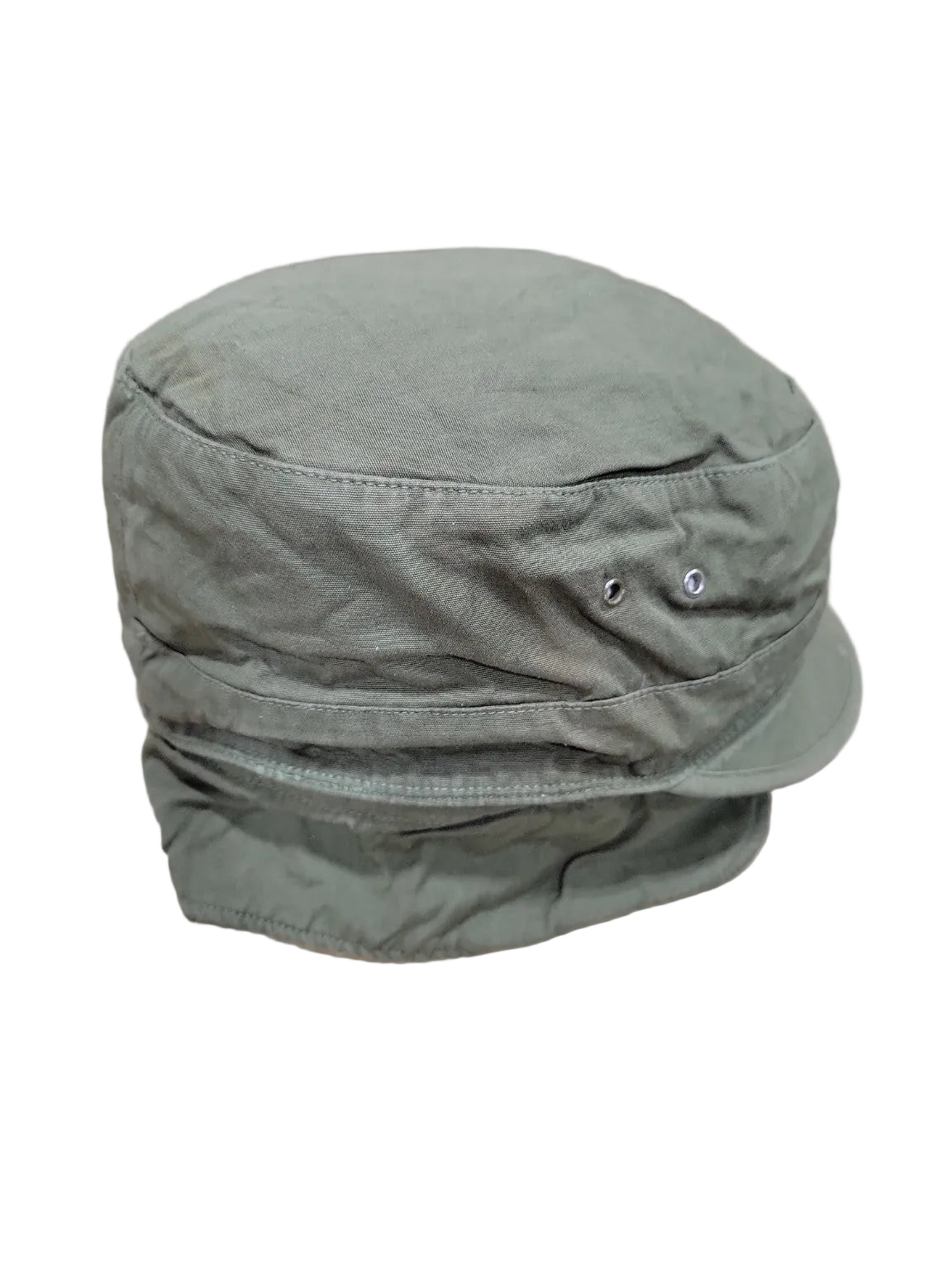 Vintage Military OD Field Cap with Visor – Cotton Utility Hat