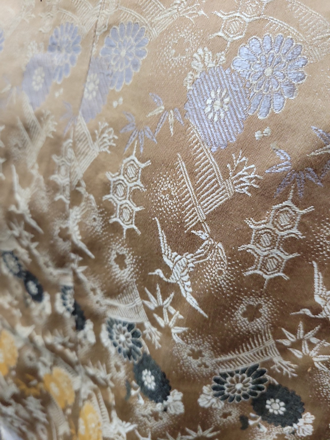 Vintage Shiga & Co. Kyoto Silk Smoking Jacket – Gold Brocade Robe